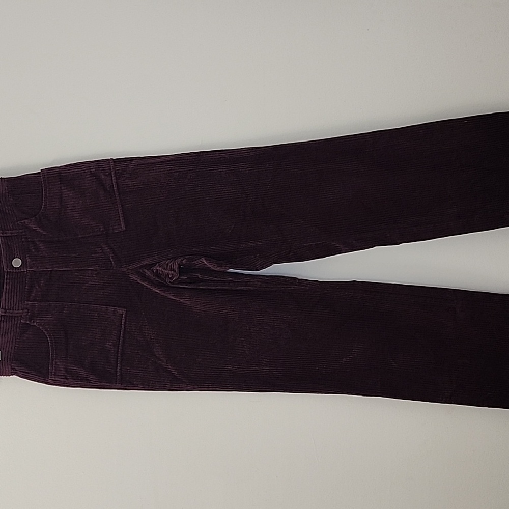 Zara Deep Purple Corduroy Straight Leg Pants Size Small - Picture 4 of 16